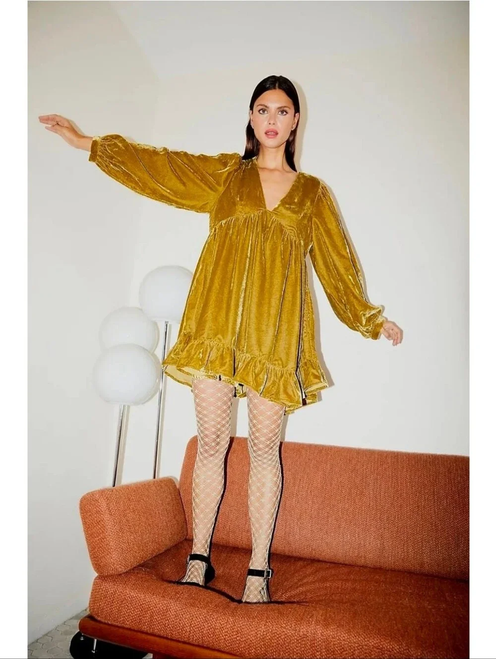 Free People Estella Velvet Mini Dress